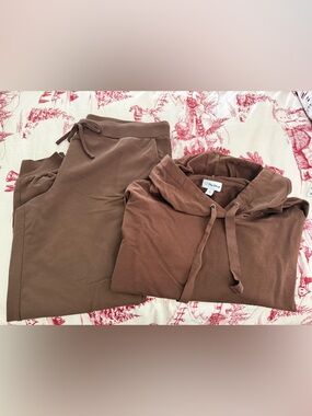 The Drop Brown Women's Hoodie & Jogger Travel Set, XXL